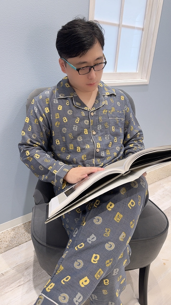 WダブルガーゼW【日本製】2025年新作 メンズパジャマ 睡眠科学 ルームウエア ナイトウエア パジャマ 長袖 長ズボン