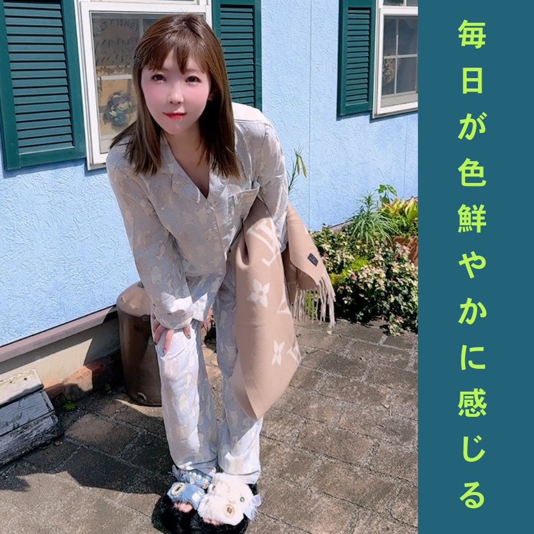 竹布🎋TAKEFU【日本製】ダブルわんチャン 2025秋冬新作 長袖 長ズボン パジャマ ルームウェア