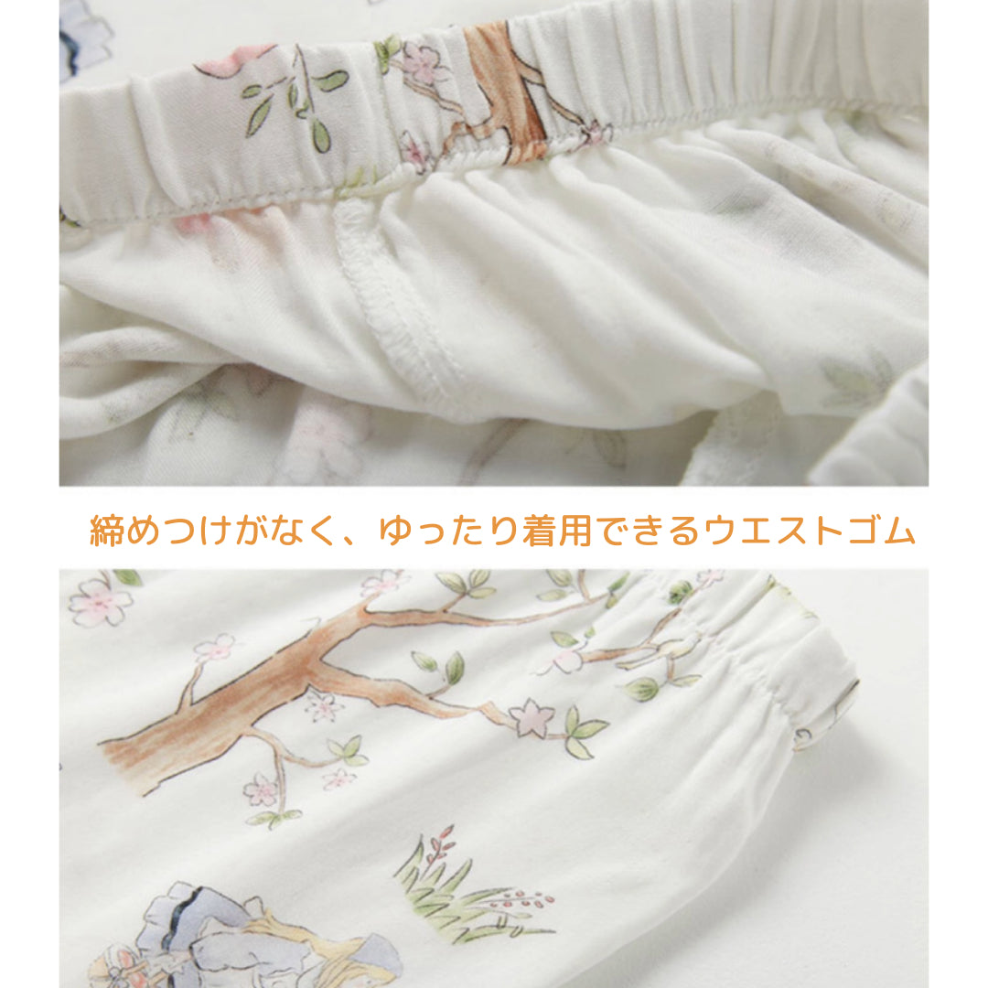 2025 Bamboo Cloth🎋 Pajamas, Short Sleeves, Long Pants, Rabbit Pattern