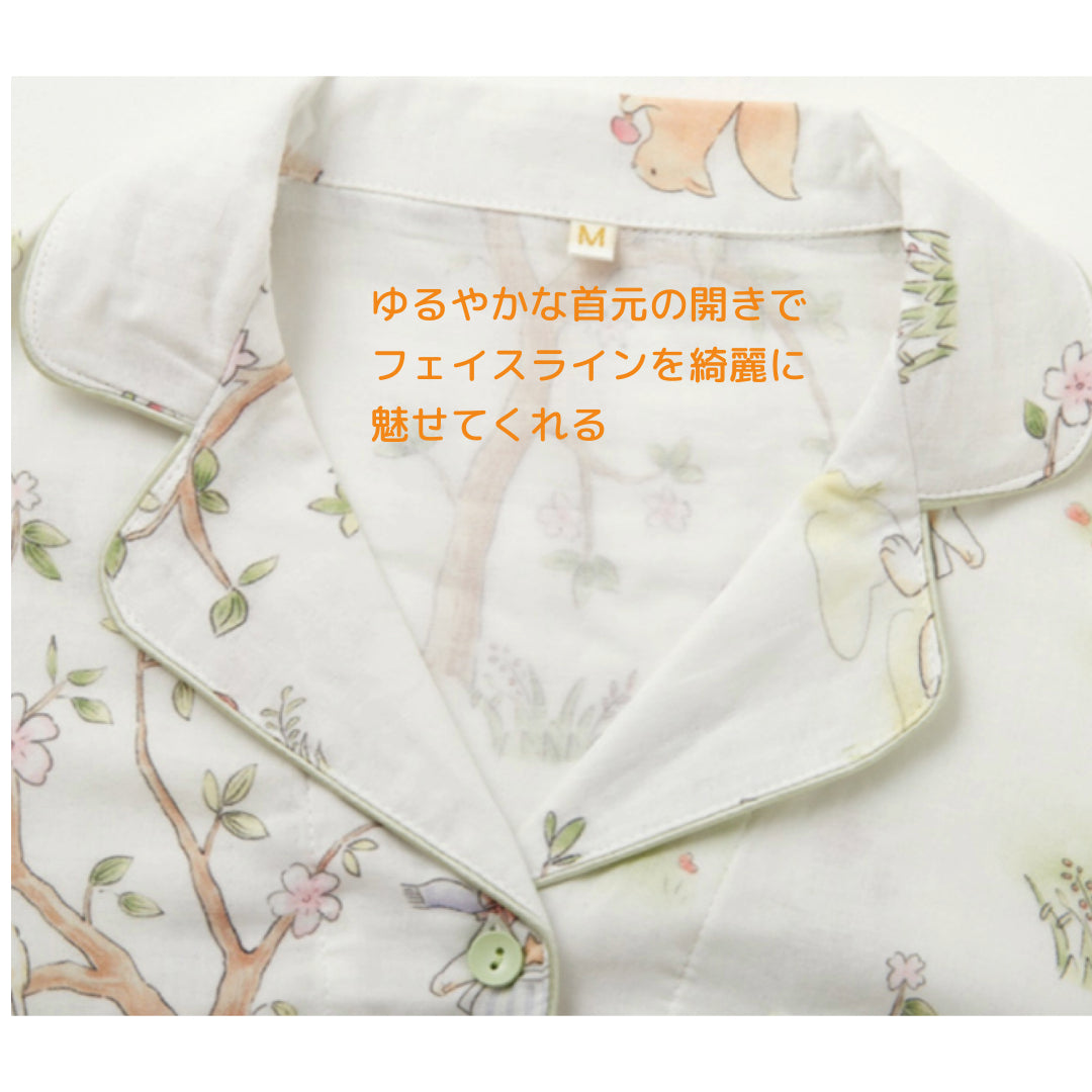 2025 Bamboo Cloth🎋 Pajamas, Short Sleeves, Long Pants, Rabbit Pattern