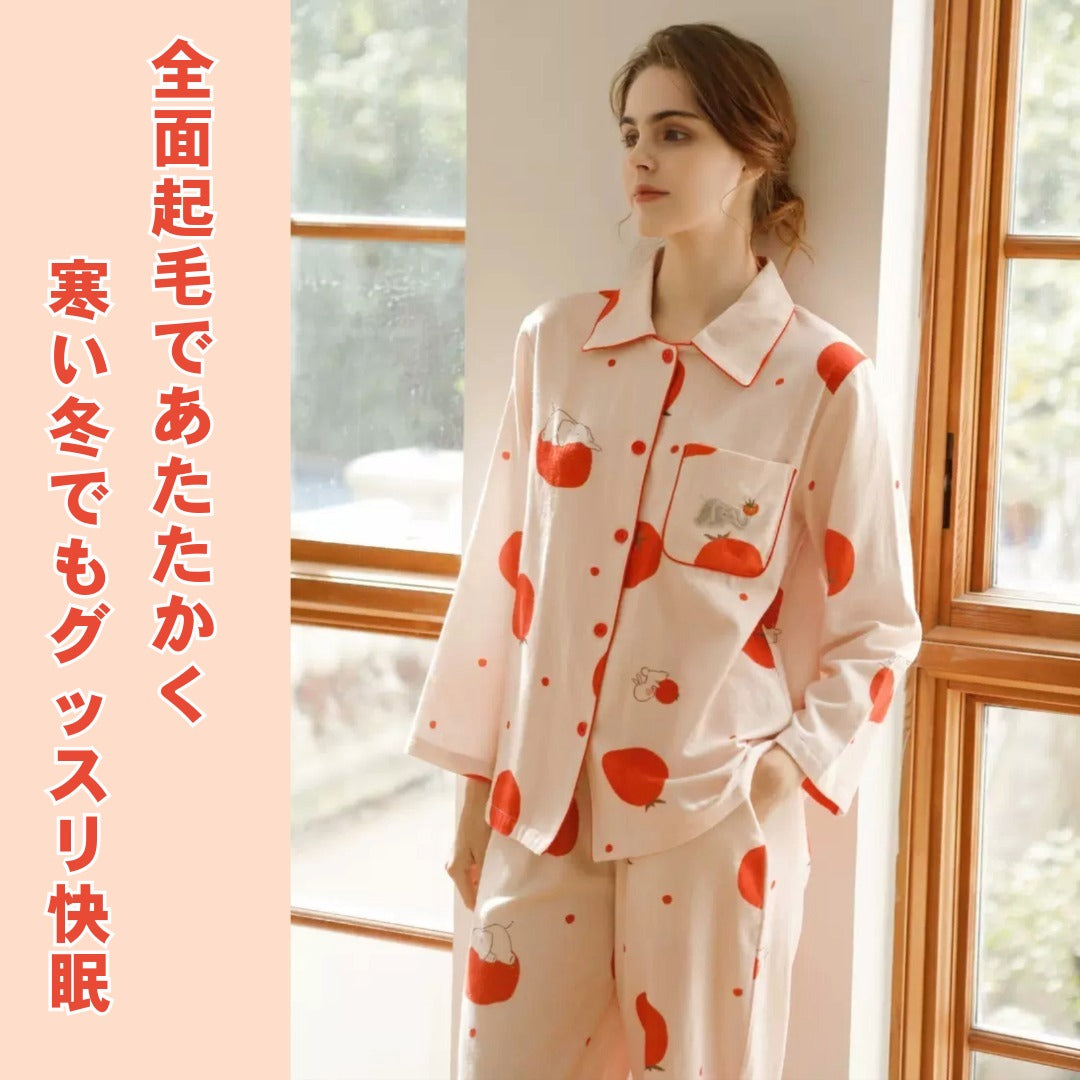 2025Winter 全面起毛 綿100% トマト&ぞうさん 日本製