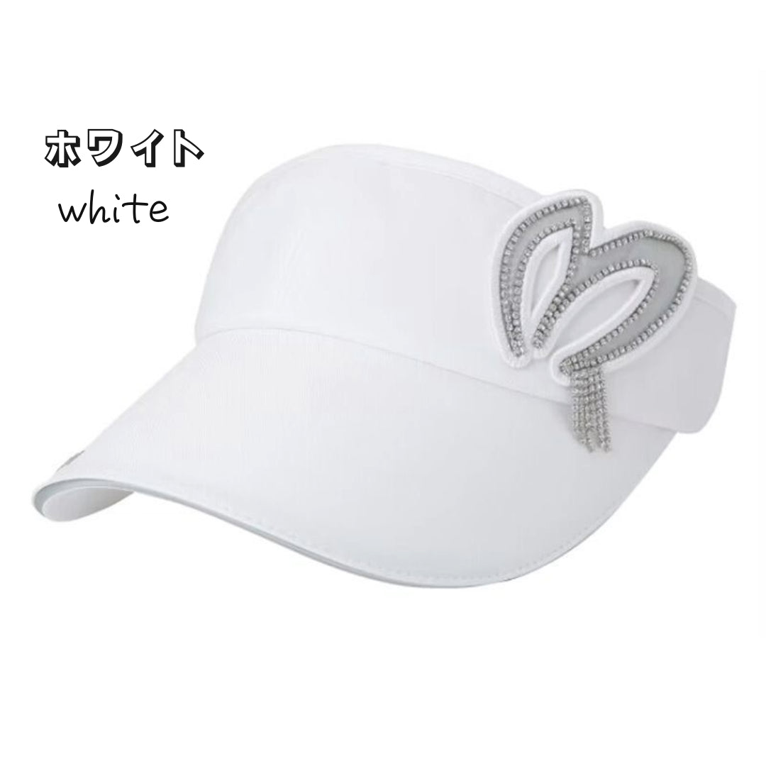 Visor for golf, sports, walking, all seasons, small face, keeps hair in place, removable ribbon on back, sun protection