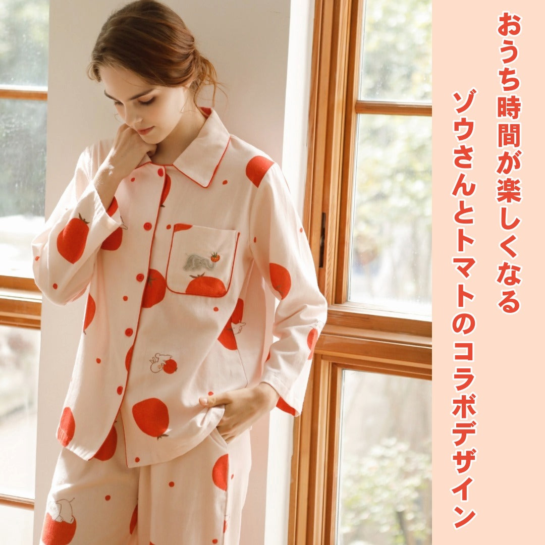 2025Winter 全面起毛 綿100% トマト&ぞうさん 日本製