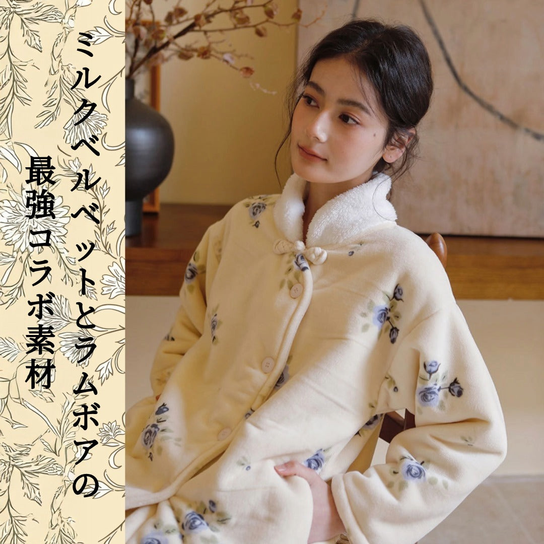 【9月中旬先行予約販売】2025 冬新作❄️日本製❤️モコモコルームウェア バラ 上下セット