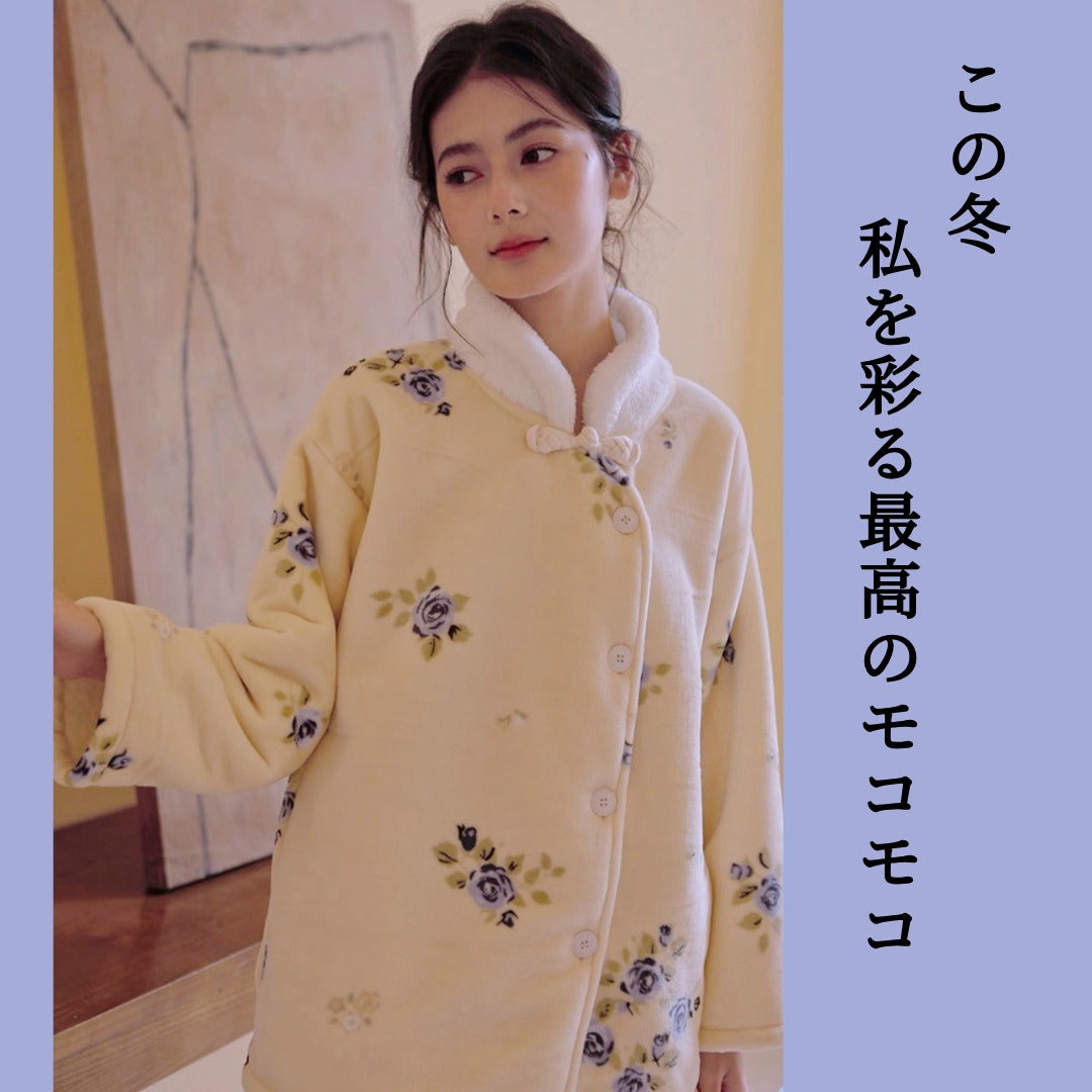 【9月中旬先行予約販売】2025 冬新作❄️日本製❤️モコモコルームウェア バラ 上下セット