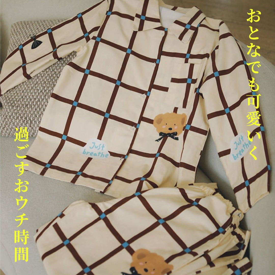2025Winter 全面起毛 綿100% ワンポイントくまちゃん 日本製