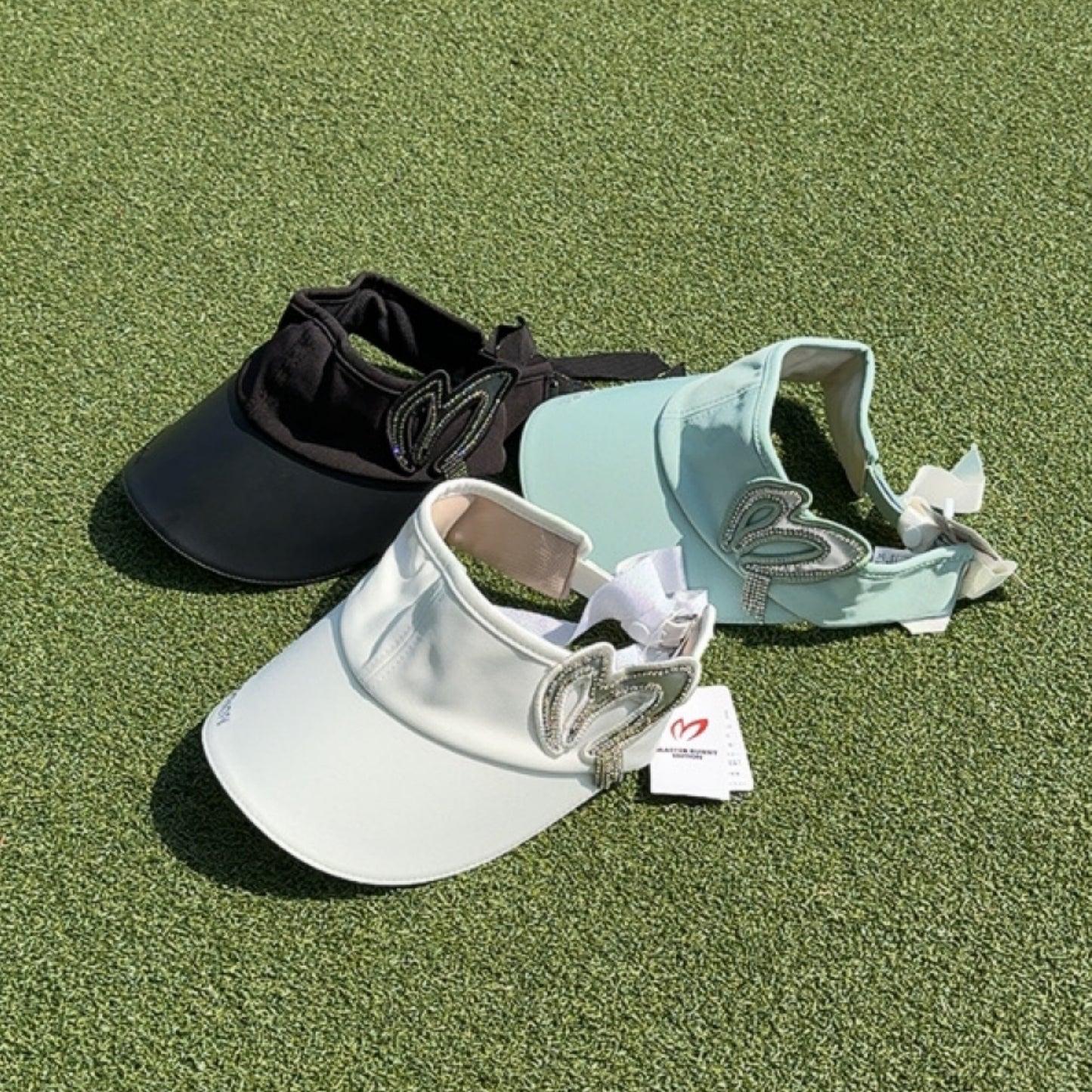 Visor for golf, sports, walking, all seasons, small face, keeps hair in place, removable ribbon on back, sun protection