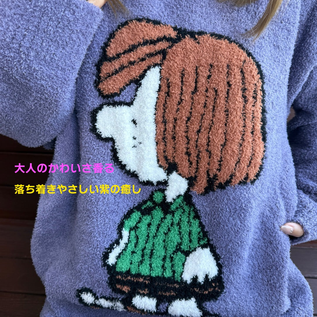 【秋冬物発売開始！！】　2025 冬新作❄️日本製❤️モコモコルームウェア　パープル　上下セット