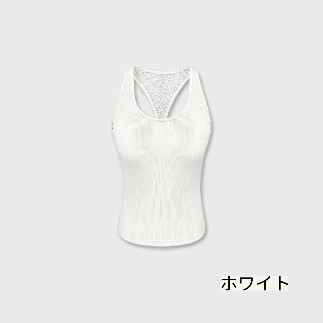 後ろ姿美人キャミ　タンクトップ　バックレースキャミ 振り返るたび、ちょっと特別　普通のキャミじゃ物足りない