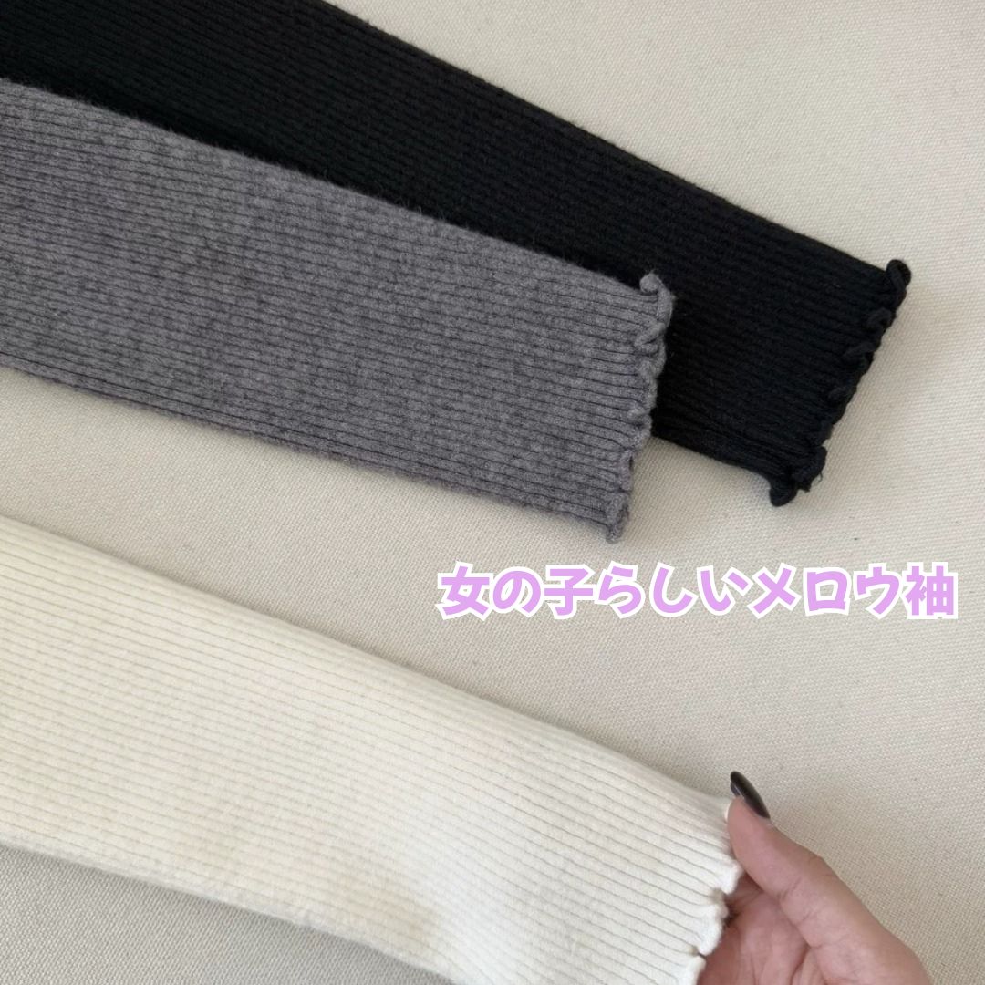 【FIORA】トップス レース切り替えトップス ブラック グレー ホワイト ３色展開 着痩せ
