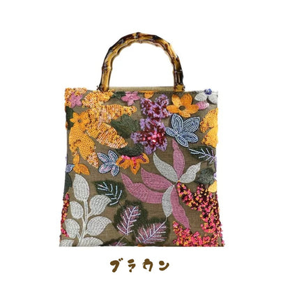 【FIORA】スパンコール刺繍ハンドバッグ・トートバッグ　4色展開
