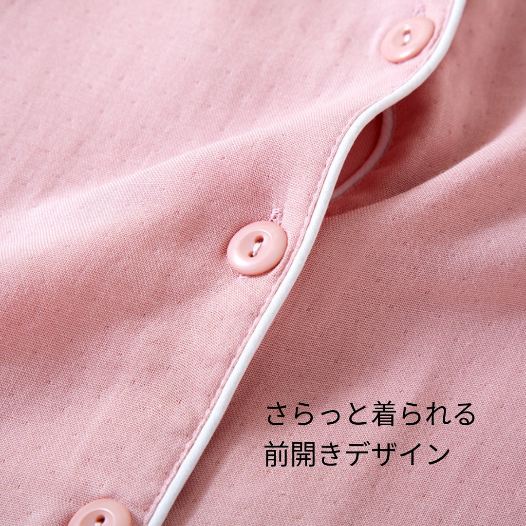 12月新作　竹布🎋TAKEFU【日本製】　シンプル桃花＆京紫カラー　長袖　長ズボン　パジャマ　ルームウェア