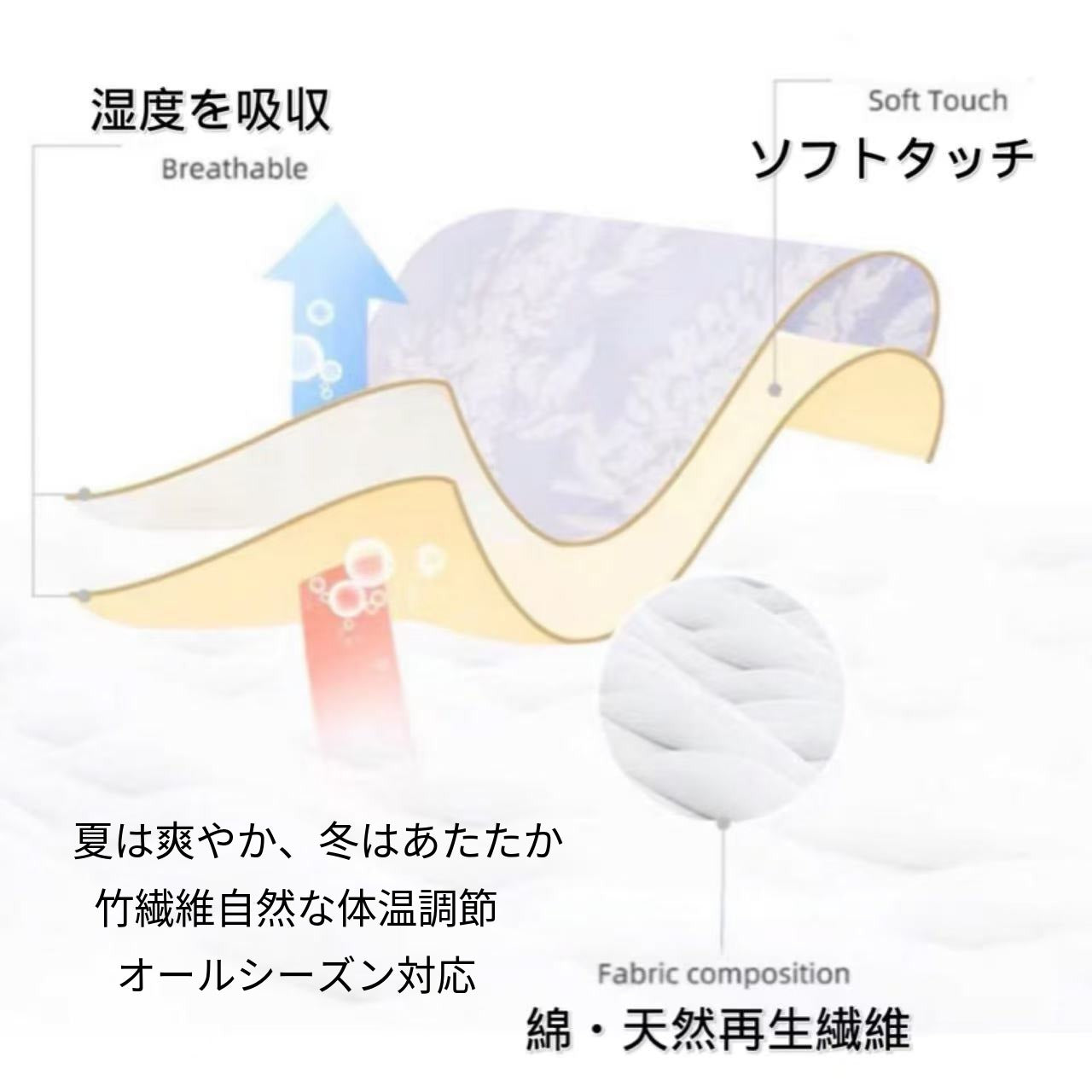 竹布🎋TAKEFU　【日本製】ピンクのお花&竹柄　７分袖 長ズボン 襟なし パジャマ ルームウェア　