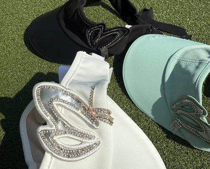 Visor for golf, sports, walking, all seasons, small face, keeps hair in place, removable ribbon on back, sun protection