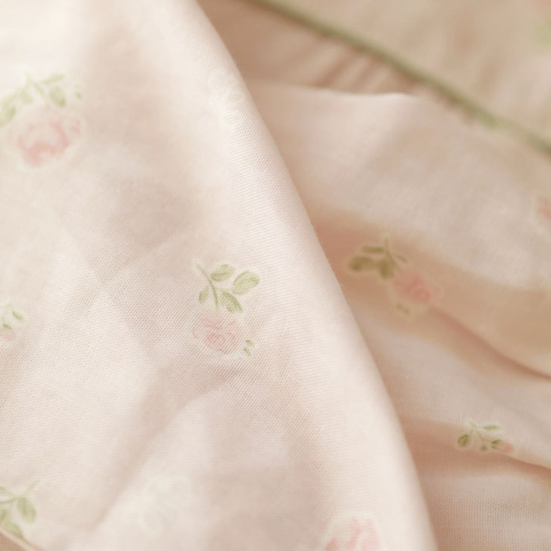 WダブルガーゼW【日本製】2025新作  フェミニンローズ　2色   長袖　長ズボン  V開き　襟なし パジャマ ルームウェア