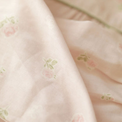 WダブルガーゼW【日本製】2025新作  フェミニンローズ　2色   長袖　長ズボン  V開き　襟なし パジャマ ルームウェア