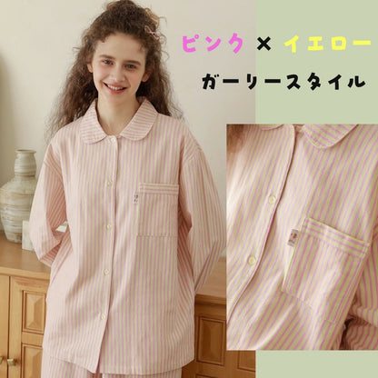 2025Winter 　全面起毛　両面起毛だから片面よりさらに柔らかく、あたたかい！　綿100％　ピンクorライトブルー　ストライプ　2色展開　日本製