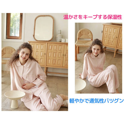 2025Winter 　全面起毛　両面起毛だから片面よりさらに柔らかく、あたたかい！　綿100％　ピンクorライトブルー　ストライプ　2色展開　日本製