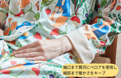 【先行発売開始】2025秋冬新作 🎃ホットシルク　裏地ベロア　ハリネズミ＆うさぎ柄  長袖 長ズボン パジャマ ルームウェア