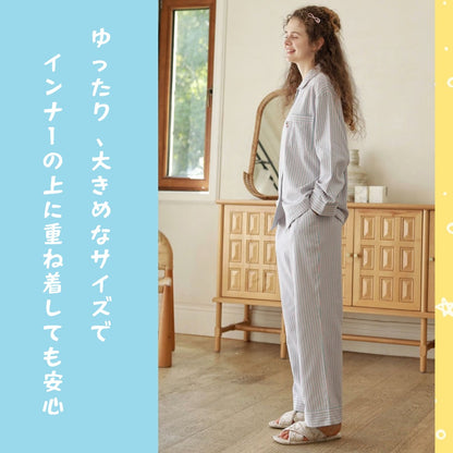 2025Winter 　全面起毛　両面起毛だから片面よりさらに柔らかく、あたたかい！　綿100％　ピンクorライトブルー　ストライプ　2色展開　日本製