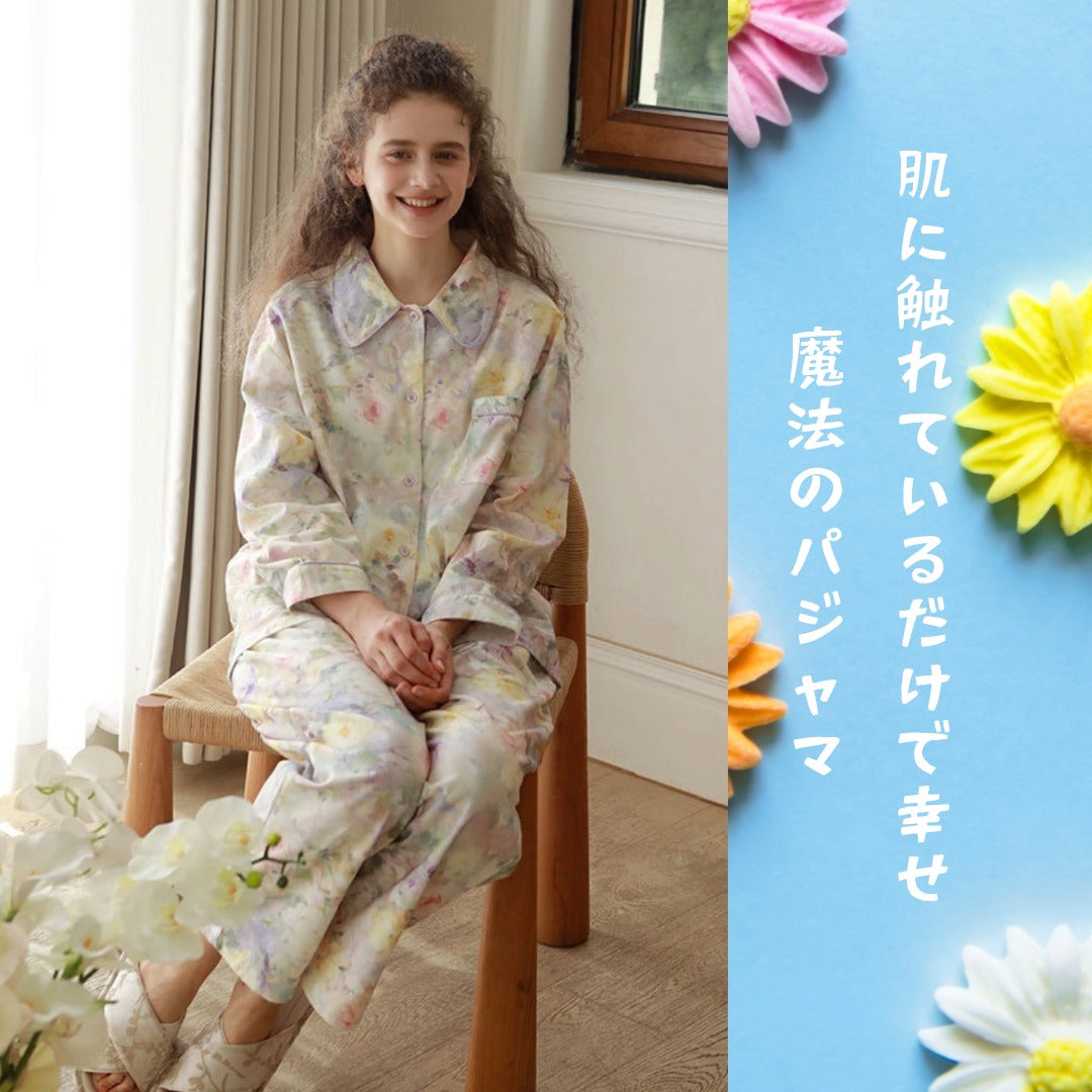 2025Winter 　全面起毛　両面起毛だから片面よりさらに柔らかく、あたたかい！　綿100％　ペイントフラワー　日本製