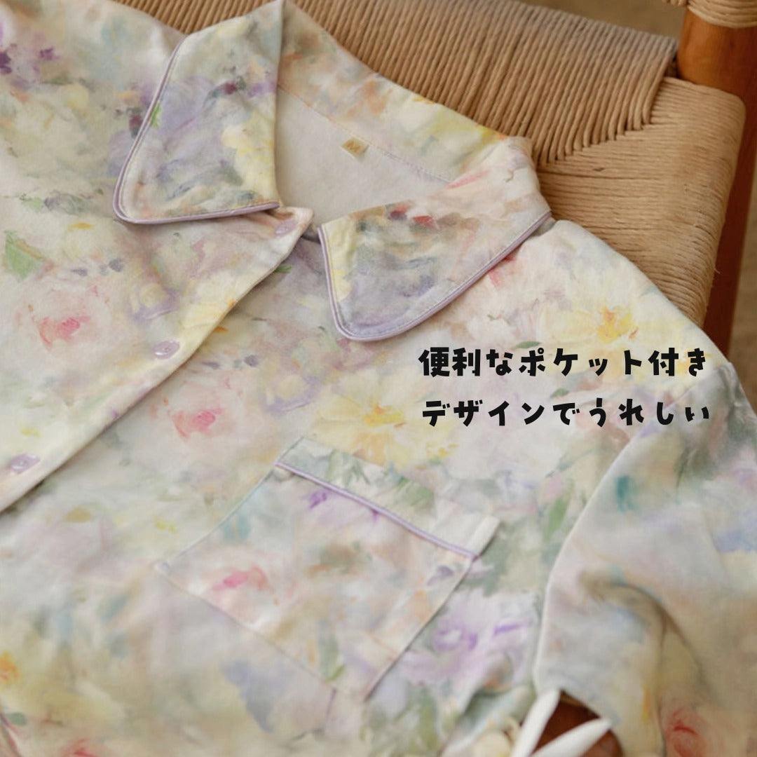 2025Winter 　全面起毛　両面起毛だから片面よりさらに柔らかく、あたたかい！　綿100％　ペイントフラワー　日本製