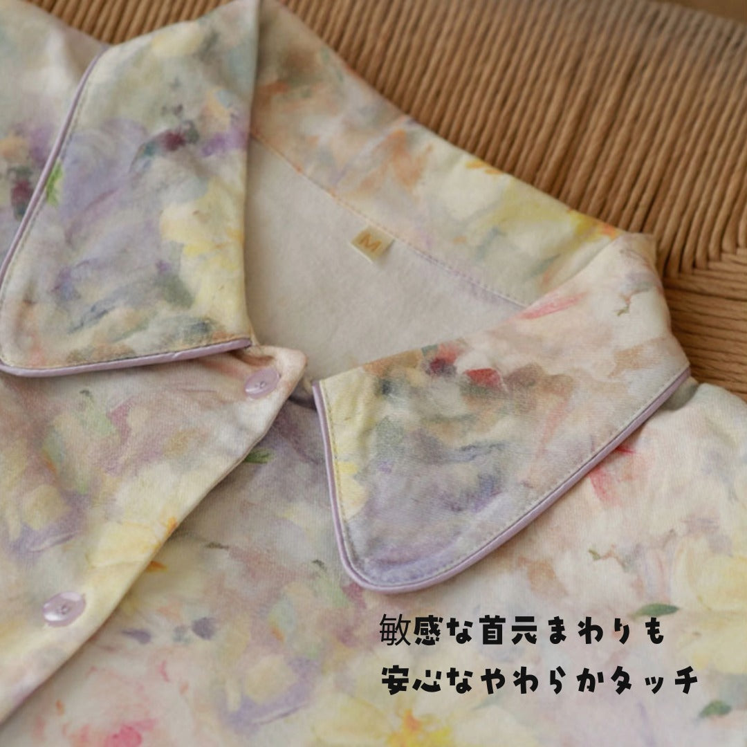 2025Winter 　全面起毛　両面起毛だから片面よりさらに柔らかく、あたたかい！　綿100％　ペイントフラワー　日本製