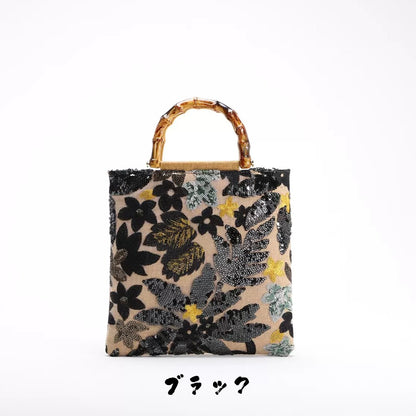 【FIORA】スパンコール刺繍ハンドバッグ・トートバッグ　4色展開