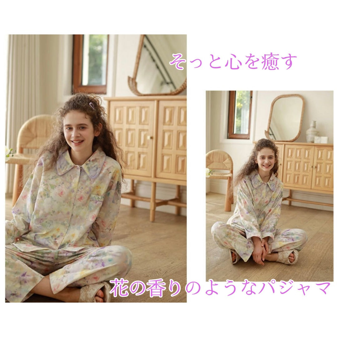 2025Winter 　全面起毛　両面起毛だから片面よりさらに柔らかく、あたたかい！　綿100％　ペイントフラワー　日本製