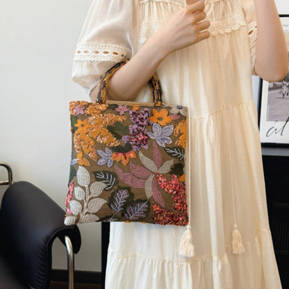 【FIORA】スパンコール刺繍ハンドバッグ・トートバッグ　4色展開