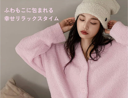 【秋冬物発売開始！！】　2025 冬新作❄️日本製❤️モコモコルームウェア　ピンク　上下セット