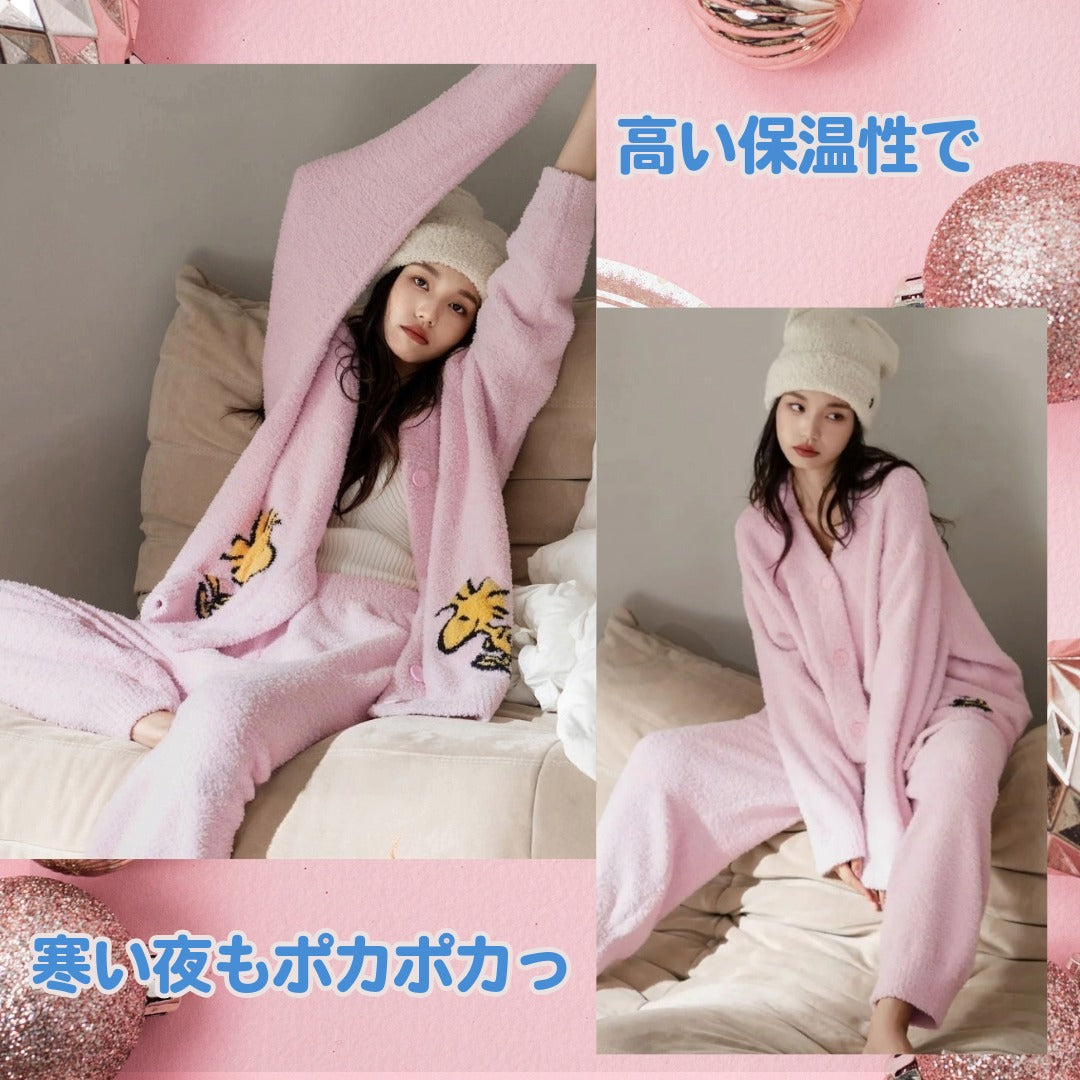 【秋冬物発売開始！！】　2025 冬新作❄️日本製❤️モコモコルームウェア　ピンク　上下セット
