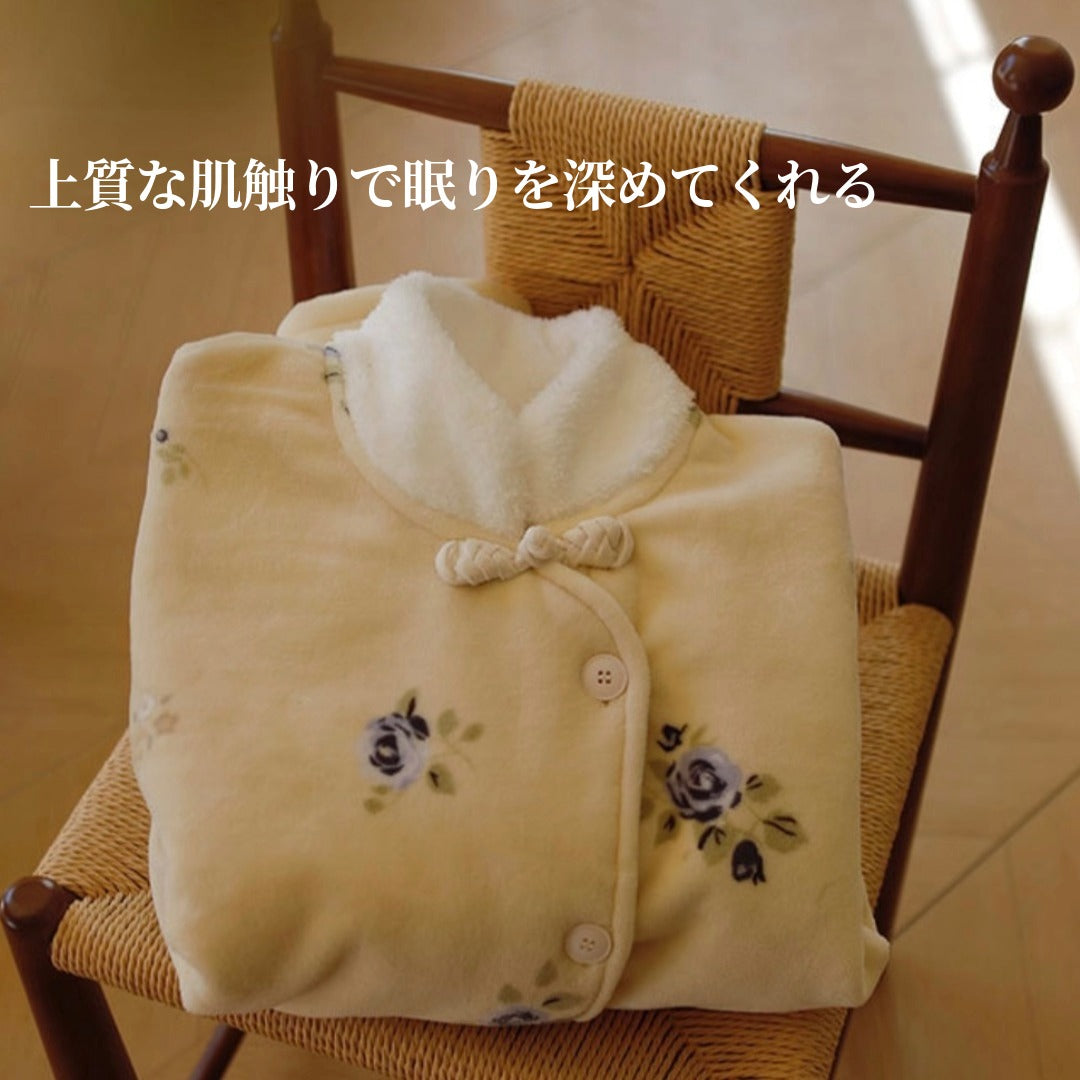 【9月中旬先行予約販売】2025 冬新作❄️日本製❤️モコモコルームウェア　バラ　上下セット
