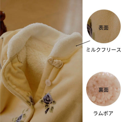 【9月中旬先行予約販売】2025 冬新作❄️日本製❤️モコモコルームウェア　バラ　上下セット