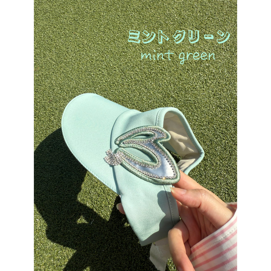 Visor for golf, sports, walking, all seasons, small face, keeps hair in place, removable ribbon on back, sun protection