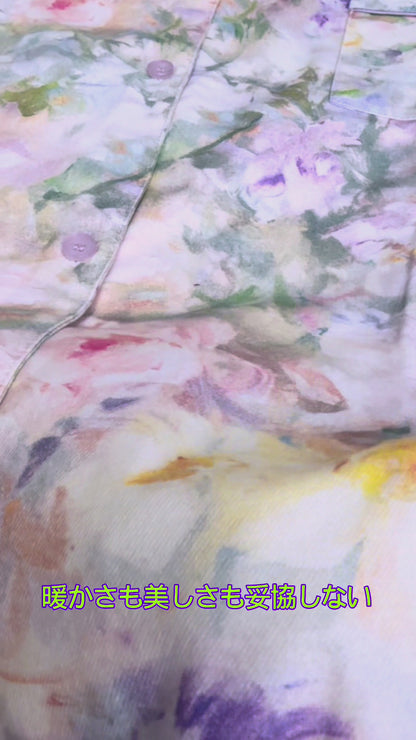 2025Winter 　全面起毛　両面起毛だから片面よりさらに柔らかく、あたたかい！　綿100％　ペイントフラワー　日本製