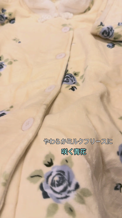 【秋冬物発売開始！！】　2025 冬新作❄️日本製❤️モコモコルームウェア　バラ　上下セット