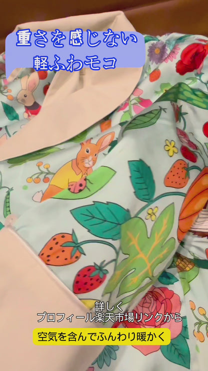 【先行発売開始】2025秋冬新作 🎃ホットシルク　裏地ベロア　ハリネズミ＆うさぎ柄  長袖 長ズボン パジャマ ルームウェア